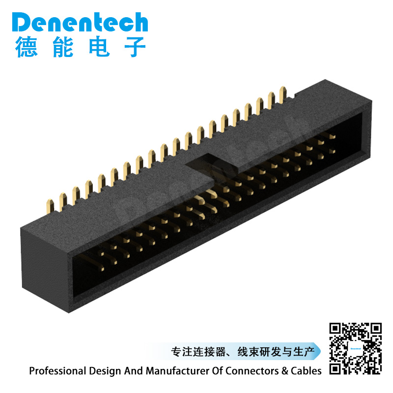Denentech工厂直销1.27mm简牛H4.9双排180度SMT简牛连接器
